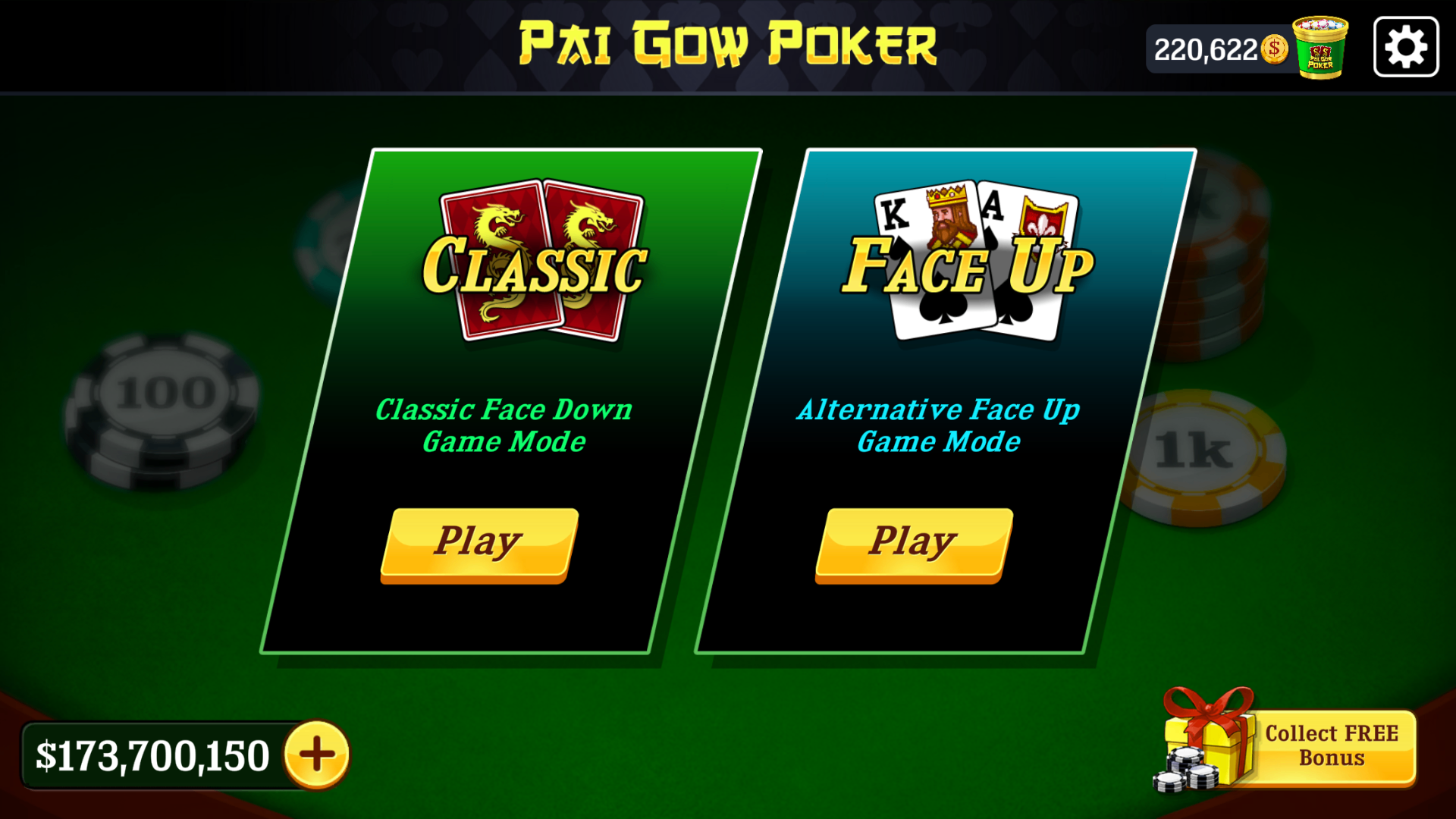 Pai Gow Poker™ mobile casino game - gameplay screenshot 3 showing in-app interface